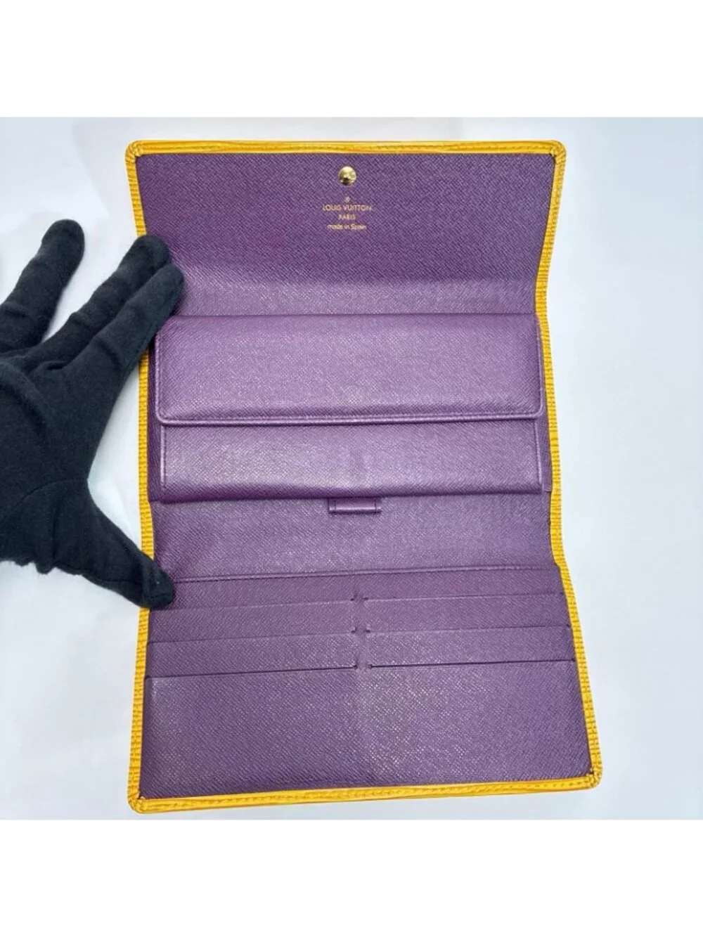 Louis Vuitton Epi Porte Tresor International Tassili Yellow Trifold Wallet